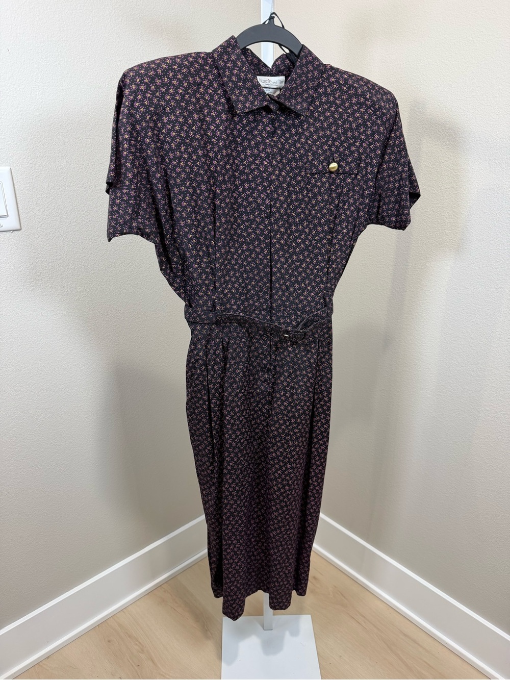 VTG 80s Blondie and Me Ditsy Floral Belted Dress - Size 5